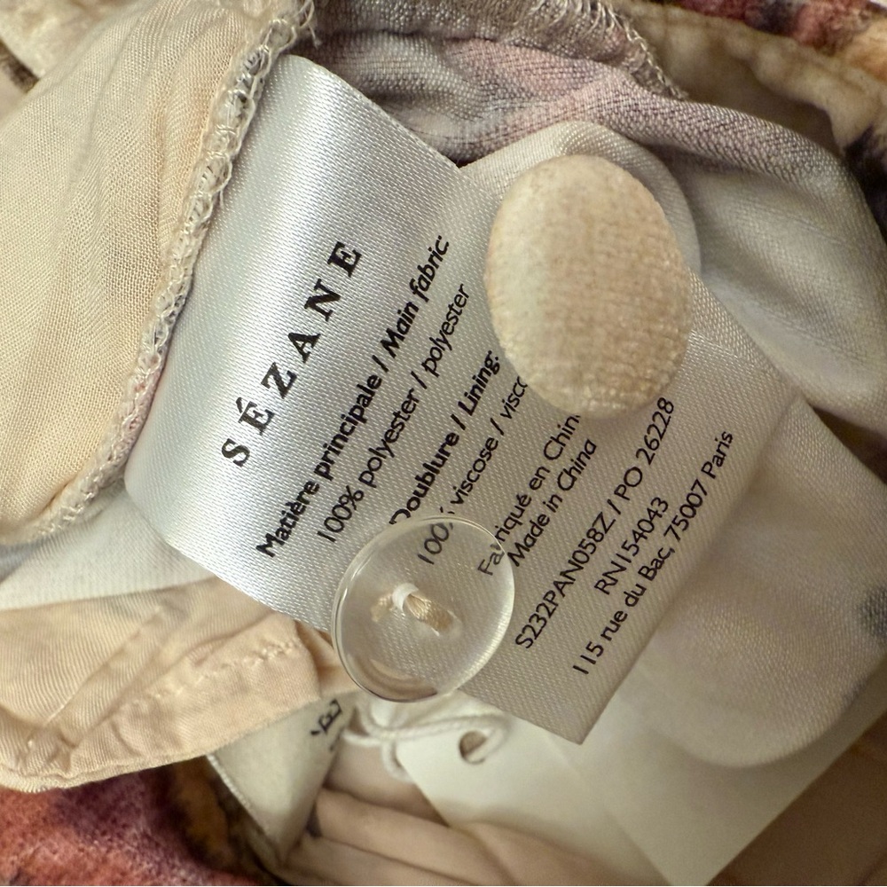Sezane Neil velvet Trousers Size 38 Merveille Floral Pants - Picture 7 of 10